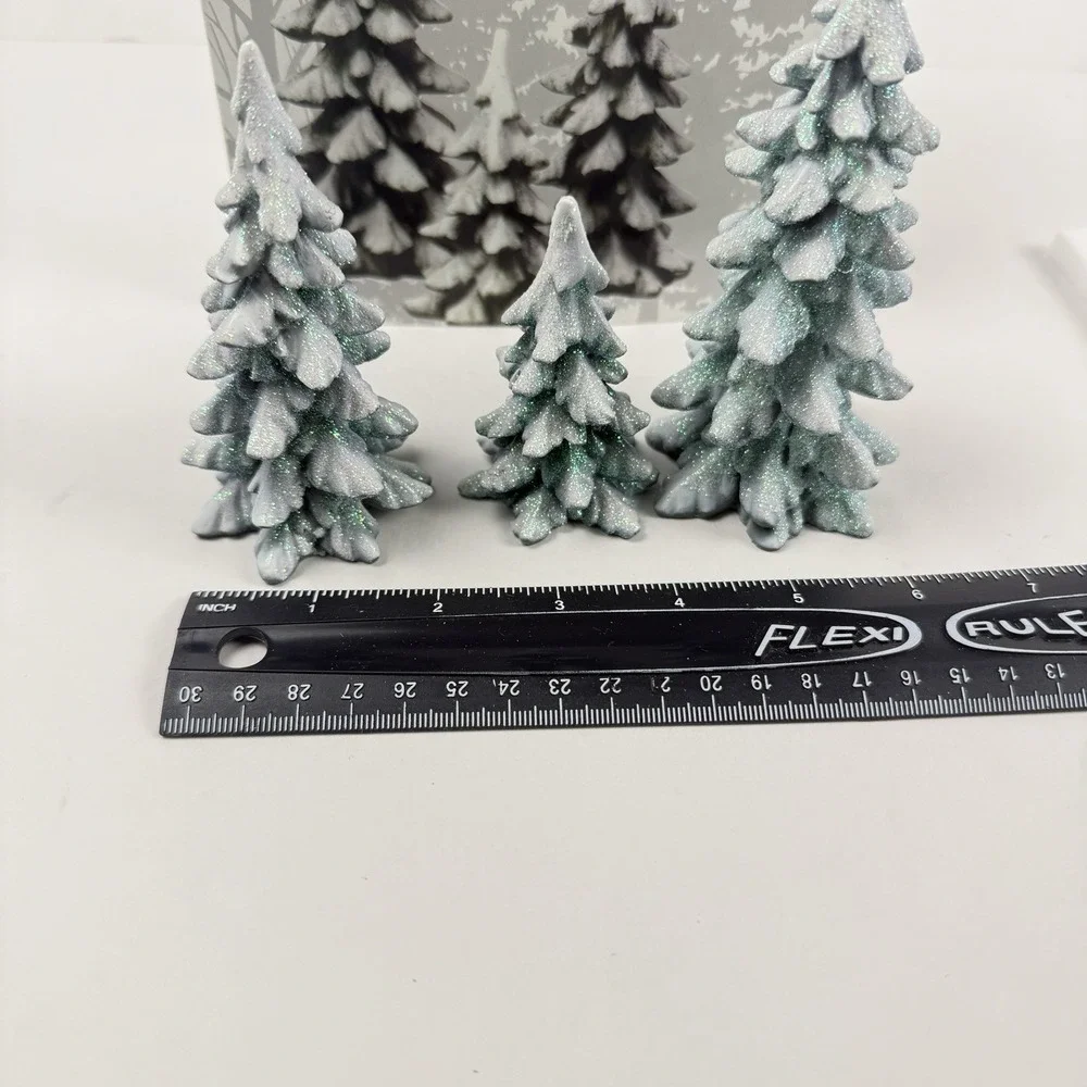 Department 56 Village Accessories Winter Pines Trees Christmas Set of 3 #4020261